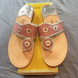 Jack Rogers Pink/Silver Glitter Navajo Sandal